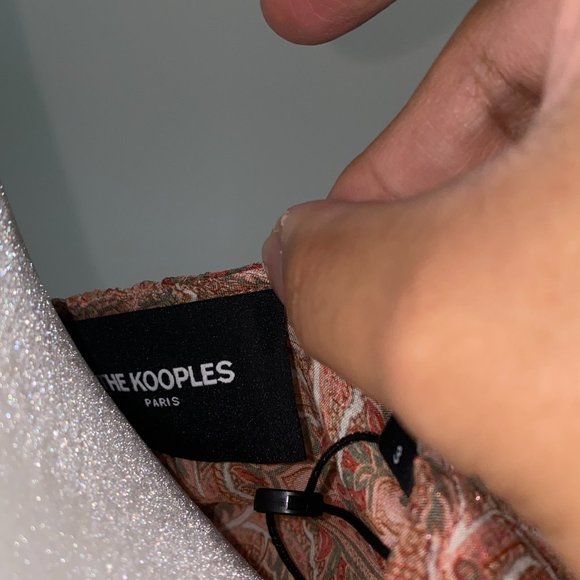 The Kooples Frilled Paisley-print  Silk Blend Woven Top PIN01 - Picture 6 of 8